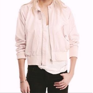 Free People Baby Pink Bomber Jacket Medium